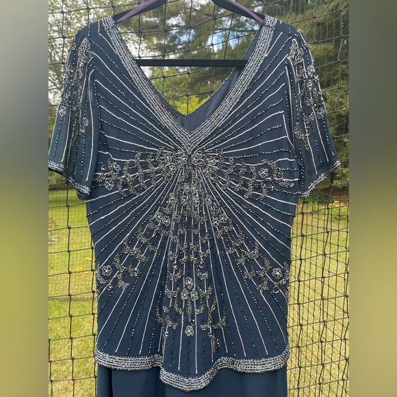 La Madona blue beaded mother of the bride dress - Picture 2 of 7